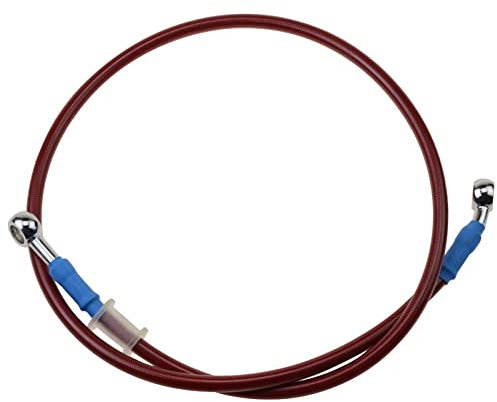 GOOFIT 90cm 35.43 M10 Freno Moto Tubo Ad Alta Pressione In Acciaio Inox Fine di Ricambio Per Pitbike Ciclomotore Atv Quad Motor Scooter Go Kart Rosso