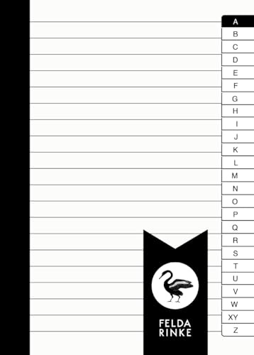 Buch mit Register A-Z A6: Liniert | 110 Seiten - 55 Blatt | Mit aufgedrucktem alphabetischem Register