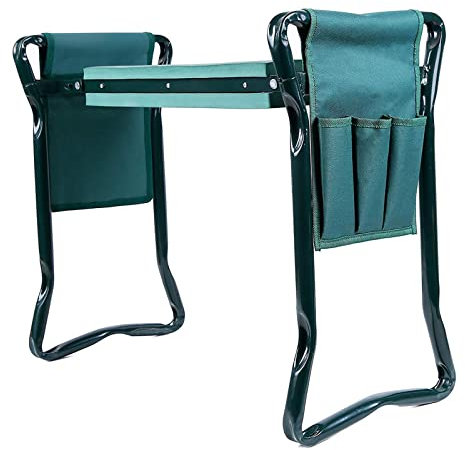 FGHSD Garten-Kniebank, Garten-Kniebank und Sitz, tragbare 2-in-1-Gartenbank mit Griffen und Schaumstoffpolster, inklusive Werkzeugtaschen