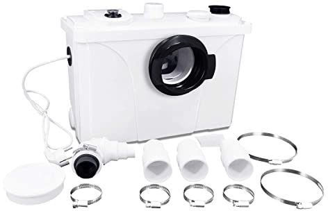 Anfun 700W Haushaltspumpe WC Integriert Fäkalienpumpe, Schmutzwasserpumpe Hebeanlage Abwasse mit Kohlefilter für Toilette, Dusche, Waschbecken, 180 L/min, Weiß