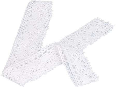 Spitzenband, 10 Yards Spitzenborte, 4cm Breite Fein Gewebte Gewellte Baumwoll Spitze Weiße Vintage Spitzenborte DIY Baumwollnetz Spitzenbordüre für Vorhangkleidung