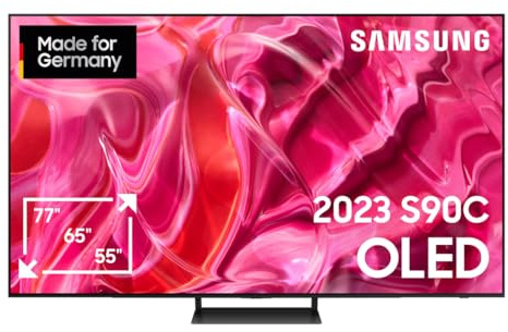Samsung OLED 4K S90C 55 Zoll Fernseher (GQ55S90CATXZG, Deutsches Modell), Quantum HDR OLED, Neural Quantum Prozessor 4K, LaserSlim Design, Smart TV [2023]