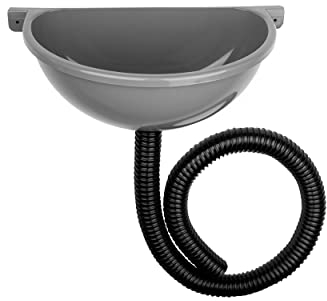 Ausgussbecken Agande Kunststoff einfach, mit Schlauch und Schlauchschelle für Camping Garten Keller Baustelle WC, Made in Europe