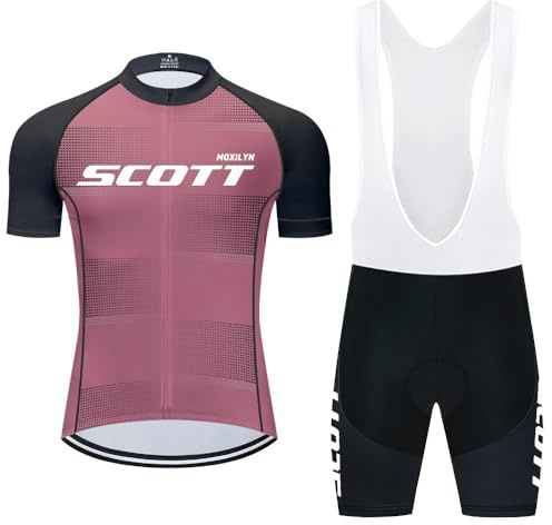Moxilyn Cykelkläder Set Kortärmad Cykeldräkt Herr Sommarcykeldräkt för MTB Cykling Med Andningsaktiva Gel Vadderade Shorts, 11 st, 3XL