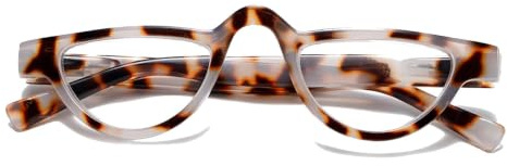 Hubeye Gafas de lectura de Media Luna para mujer y hombre con bisagra de resorte anteojos de lectura pequeña con funda de gafas 2.50