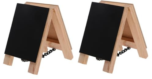 NUOBESTY 2 Stk Vertikale Graffiti-tafel Mini-staffelei Aus Holz Mini-tisch Schwarze Etiketten Staffeleiständer Aus Holz Decoraciones Para Sala De Casa Holzanhänger Essen Hochzeit Schmücken