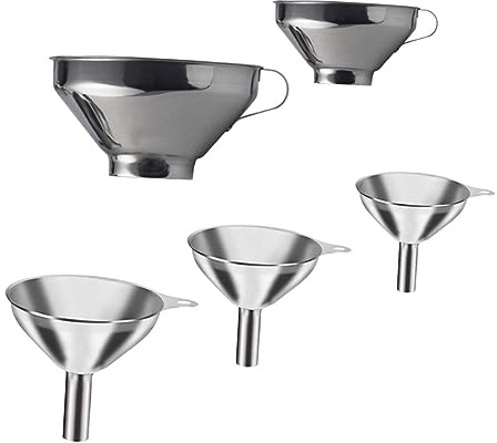 Cabilock 5pièces Entonnoirs Mini Acier Inoxydable Pour Transférer Confitures Lot De Entonnoirs Pour Cuisine Et Voyage