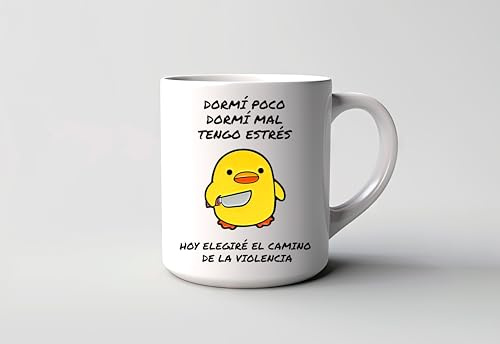 Genérico Taza de café, té o bebida originales | Tazas de Cafe | Tazas Originales para Regalar Desayuno Ceramica Te Letras Grabadas 350Ml (Hoy elegiré el camino de la violencia)