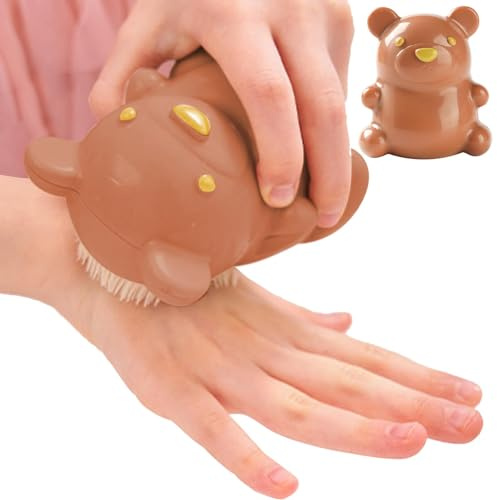 Streysisl Kinder-Nagelbürste, Nagelbürste zum Reinigen von Fingernägeln,Niedlicher Bären-Handfingernagel-Pinselreiniger | Leicht zu greifende Bären-Nagelbürste mit weichen Borsten für Nägel und Zehen,