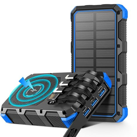 GFPHBJ Batterie Externe Portable Extérieur Recharge Solaire Capacité 36800 Chargement sans Fil avec Lampe De Camping Chargeur Portable,36800,C