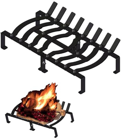 ABRANK 20IN Fireplace Grates,Solid Steel Heavy Duty Fireplace Log Grates,Outdoor/Indoor Cast Iron Grates,Fireplace Firewood Racks,Indoor Fireplacesoutdoor Fire Pitschimneysfireplace Firewood Tools