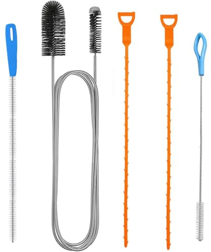 5 pcs Drain Unblocker and Cleaner Tool, Shower Drain Unblocker, Multifunctional Sink Unblocker Tool, Plumbing Unclogger Tool for Bathroom Shower Kitchen Plug Hole