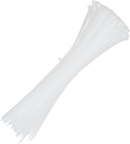 EMTSEB 200 Pack of White Cable Ties, 150mm x 3.6mm Heavy Duty Self Locking Nylon Zip Ties for Home Office Garage and Workshop