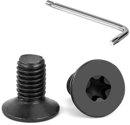 Tunejoy 20 Stück M8 x 16 mm Senkkopfschrauben Torx Schwarz Senkschrauben Edelstahl A2 V2A Maschinenschrauben Senkkopf Innensechskant Vollgewinde mit T40 Inbusschlüssel