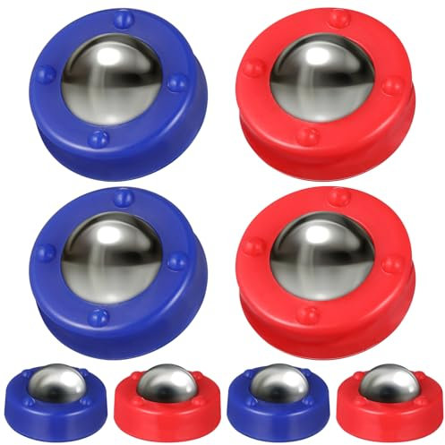 KONTONTY 16stücke Teiliges Tischspiel Shuffleboard Beads Robuste Kunststoff Stahl-Rollers Farblich Sortiert Blau Rot Schnelles Gleitendes Curling-partyspiel Für Junge Mädchen Und Jugendlich