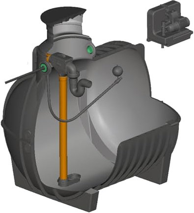 FLORANTIA Regenwasser Zisterne 5000 Liter Erdtank Aqua-Rondo Kunststoff [ Ausbaupaket passend für Ihre Anwendung frei wählbar ]