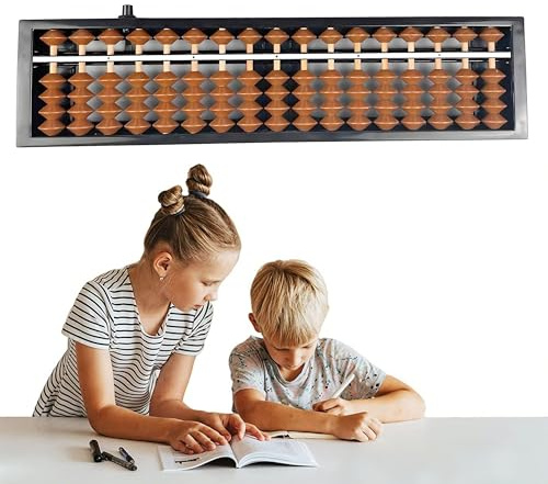 OHYER Abacus Soroban 13 chiffres en plastique Arithmétique Abacus primaire Abaque pour l'arithmétique et le comptage avec bouton de réinitialisation Outil de calcul pour les mathématiques pour bureau