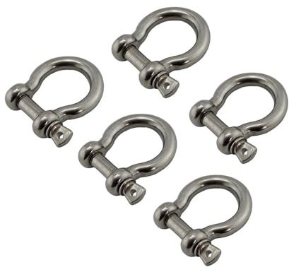 JWLYGMD Piezas de Motocicleta 5 grilletes de Arco con Pasador de Tornillo de Acero Inoxidable 304 de 4 mm, 5 mm, 6 mm, 8 mm y 10 mm para Pulseras.(10mm)