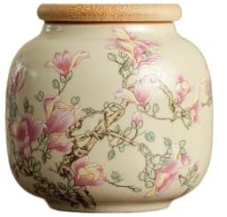 FAJNUZI2024 Lata de Té Tarro de cerámica for té Suelto RU Kiln con Tapa, Organizador pequeño for té, café y azúcar. Recipientes de Cocina