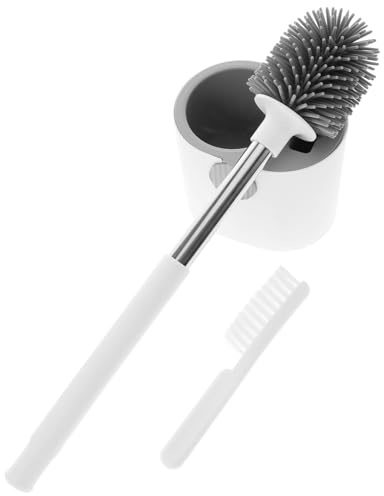 Gatuida Scopino per WC con Manico Ventosa Setole Dense e Resistenti Accessorio per Pulizia del Bagno Colore