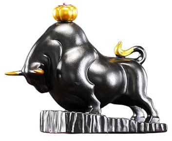 Wall Street Bull Statue, Bull Figur Art Decor, Aktienhandel Skulpturen Aktienmarkt Geschenke für Männer, Geschenke für Aktienmarkt Liebhaber(Black)