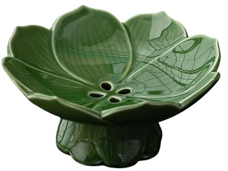 FLCPJGV Fruttiera Portafrutta da Tavola Ciotola Decorativa E Vassoio da Servizio in Ceramica con Drenaggio Adatto per Esposizione di Frutta E Spuntini in, Verde