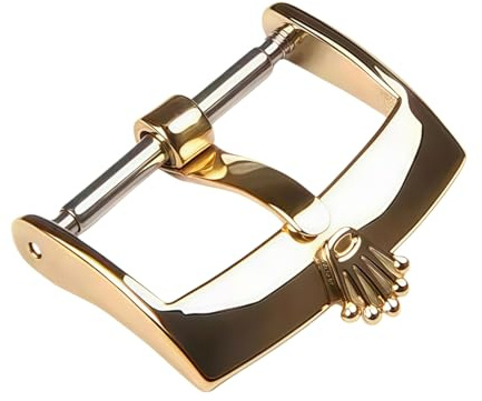 ROUREOX Fibbia di Ricambio per Cinturino Orologio Robusta Acciaio Inossidabile Chiusura ad Ardiglione Accessori per ROLEX Submariner series-Oro 18mm