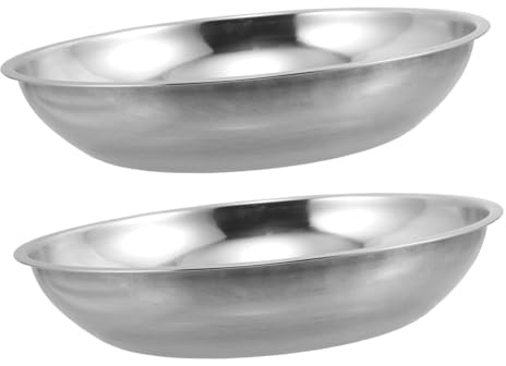 UTHCLO 2 pièces Plateau Acier Inoxydable pour Balance Mécanique Plateau de Remplacement Compatible avec Balances de Cuisine Industrielles Cadran Surface Lisse et Facile à Nettoyer
