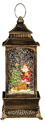 Geavonyg Weihnachts LED Schneekugeln Mit Musik Automatischem Schneefall Und Batteriebetriebenem Festlichem Nachtlicht PVC Schneekugel Mit Licht