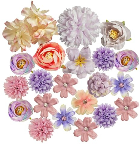 PacuM 21 Pezzi Mollette Fiori per Capelli Ragazze Donne Molletta Capelli Fiore Artificiale Mollettone Fiore Rosa Crisantemo Altri Motivi per Feste Matrimoni Natale (Viola)