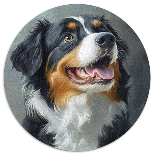 Tibetischer Mastiff Puzzle 1000 Teile Rund Fur Erwachsene Und Kinder Good Friend PKunstner Haustier Legespiel Geschicklichkeitsspiel Geschenk Fordernd Kleinkinder 1000pcs (67.5x67.5cm)