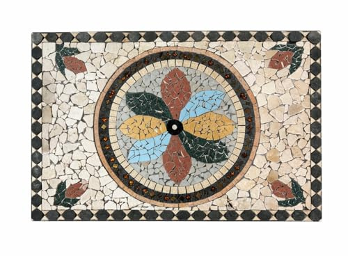 Rosone in Marmo e Travertino, Mosaico Decorativo, 101 x 66,5 cm, Spessore 1 cm fatto a mano per interni e esterni pezzo unico per mare montagna piscina casa interno esterno portico garage villa hotel