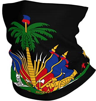 Écharpe Tube Armoiries D'Haïti Ultra-Douce Chapeaux Demi-Visage Séchage Rapide Bandana pour Cyclisme Extérieur Vélo