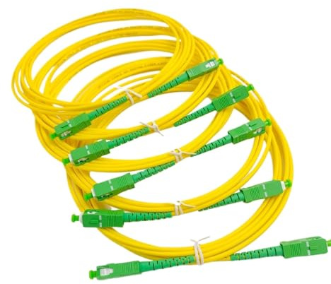 KZNOSAS Fiber Optic Cable SC/APC Fibra optica SM Indoor Extension Cable Simplex Converter Patch Cord Extension Wire 1M/2M/3M(50PCs 1m)