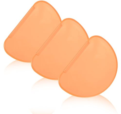 3PCS Dough Scraper Set, Plastic Bread Dough Scraper Tool, Flexible Bowl Scraper with Curved Edge, Kitchen Bench Scrapers for Bread Sourdough Cake Batter Pastry Cheese, Orange