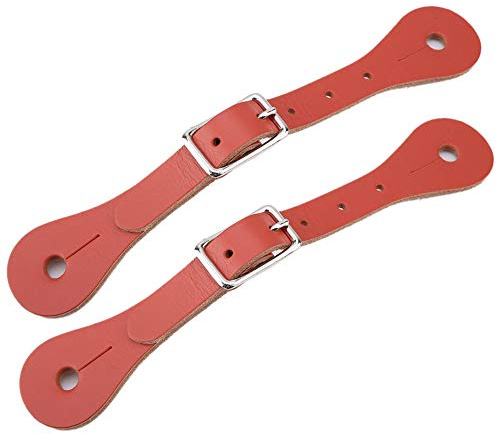 BOROCO 1 Paar Reitzubehör, handgefertigt, echtes Leder, Reitsport-Sporenriemen (Braun)