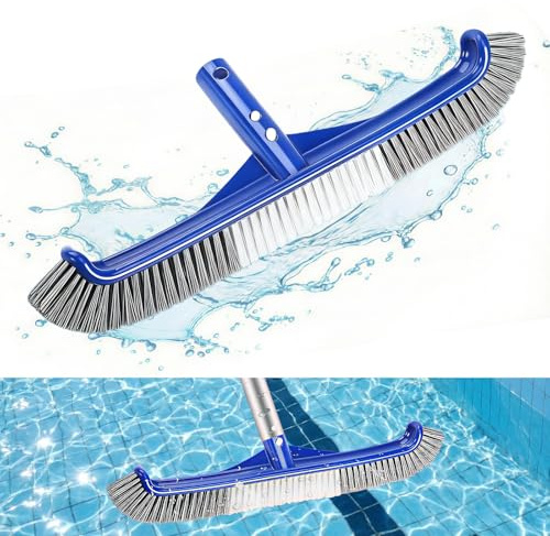 Spazzola per Piscina, 43cm Spazzola Piscina Pulizia Fondo, Spazzolone per Piscinas con Clip EC, Piscinas Spazzolas di Pulizias per Piscinas Pareti, Piastrelle, Pavimenti (A)