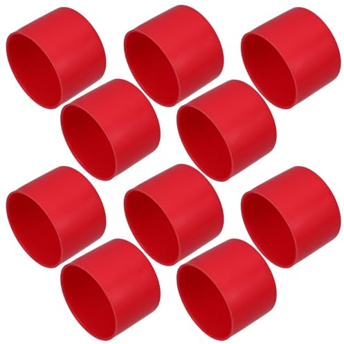 Tappo Tubi Ponteggi PE Rosso 10 Pezzi per Tubi in Acciaio | Diametro 48-50mm, Uso Costruzione e Outdoor, Protezione Robusta Anti-scivolo, Installazione Semplice