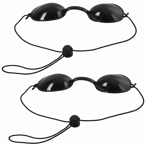 QIANSSE Adjustable Red Light Protection Goggles Light Therapy Eyewear | Comfort Safety Glasses, Protective Eyewear for Sunbathing and LED Light Therapy
