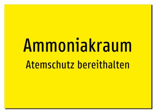 35292-DE-T-10 | Ammoniakraum - Atemschutz bereithalten | Aufkleber A5, 210 x 148mm | nur Text, ohne Symbolgrafik