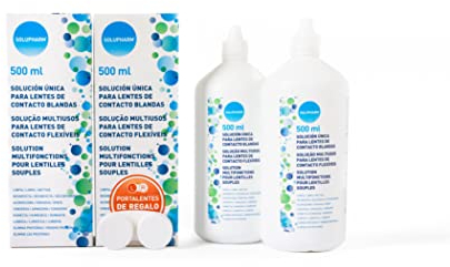 SOLUPHARM Flacon de solution unique pour lentilles de contact 2 x 500 ml