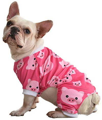 CuteBone Pink Pig Schwein großer Hund Pyjamas Weicher Material Stretchiger Strampler für Hundemhemon, Winterjacken und mäntel P46XS-DE