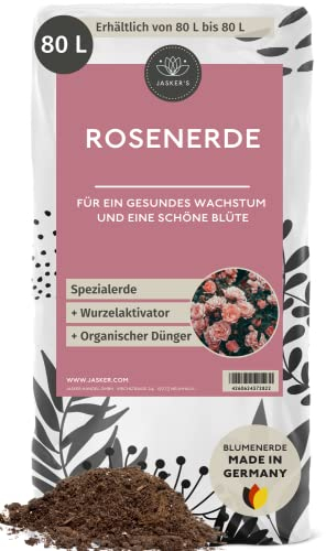 Bio Rosenerde 80 L (4x20L) - Blumenerde für Rosen aus 40% weniger Torf - Pflanzerde Rosen - Rosenerde für Kübel mit Dünger - Erde für Pflanzen - Rosen Anzucht Erde - Erde für Rosen - Rosen Erde