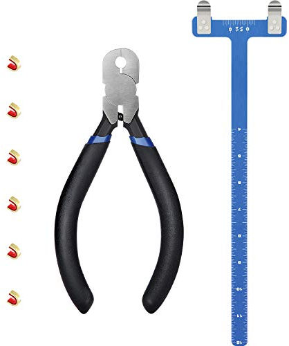 Zonon Bogen-Sehnen Nockpunktzange mit Sehnen-Nock-Set, T-förmiger Bogenwinkel-Messstab, Nock-Befestigungszange, Recurve Turning Kit Bogenschießen (Dunkelblau)