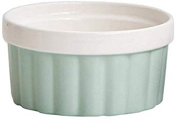 Tubayia Souffle Moule à gâteau en porcelaine Plat à gratin pour crème gâteau soufflé (vert)