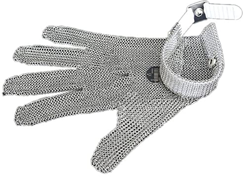Gants Résistants Aux Coupures Gants Résistants À La Coupe En Métal, Pochette De La Cuisine Protection De La Main-d'œuvre De La Main-d'œuvre De Travail, Avec Sangle De Poignet En Plastique Réglable
