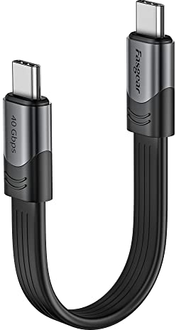 Fasgear USB 4-Kabel Kurz 15cm,100W Aufladen 40 Gbit/s Datenübertragung,Kompatibel mit usb c Thunderbolt 3/4 Geräten,für Mac-Book Pro i-Pad Pro Mac Mini M1 Externer SSD-Hub Docking-Monitor Egpu