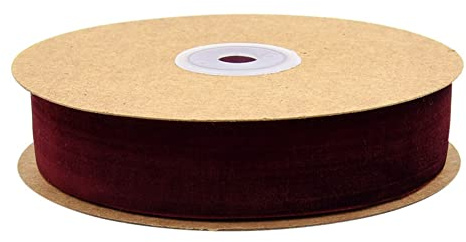 Yurosiay 10m/Rolle Samtband Einseitiges Keine Elastizität Dekoband Vintage Schleifenband Geschenkband Zierband Stoffband für Nähen DIY Deko Geschenkpaket 25mm Rotwein
