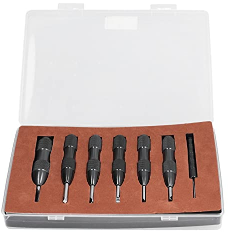 TEmkIn 7Pcs Strumento per Aprire la Cover Posteriore dell'orologio Strumento per la rimozione della Cassa Coltello a Leva Cambio Batteria Strumento per la Riparazione dell'orologio