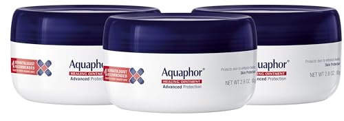 Aquaphor Healing Ointment - Skin Protectant for Dry Cracked Skin - Hands, Heels, Elbows - 2.8 oz Jar (Pack of 3)
